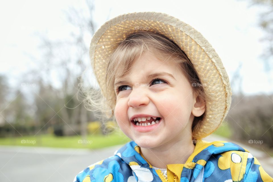 little girl smiling