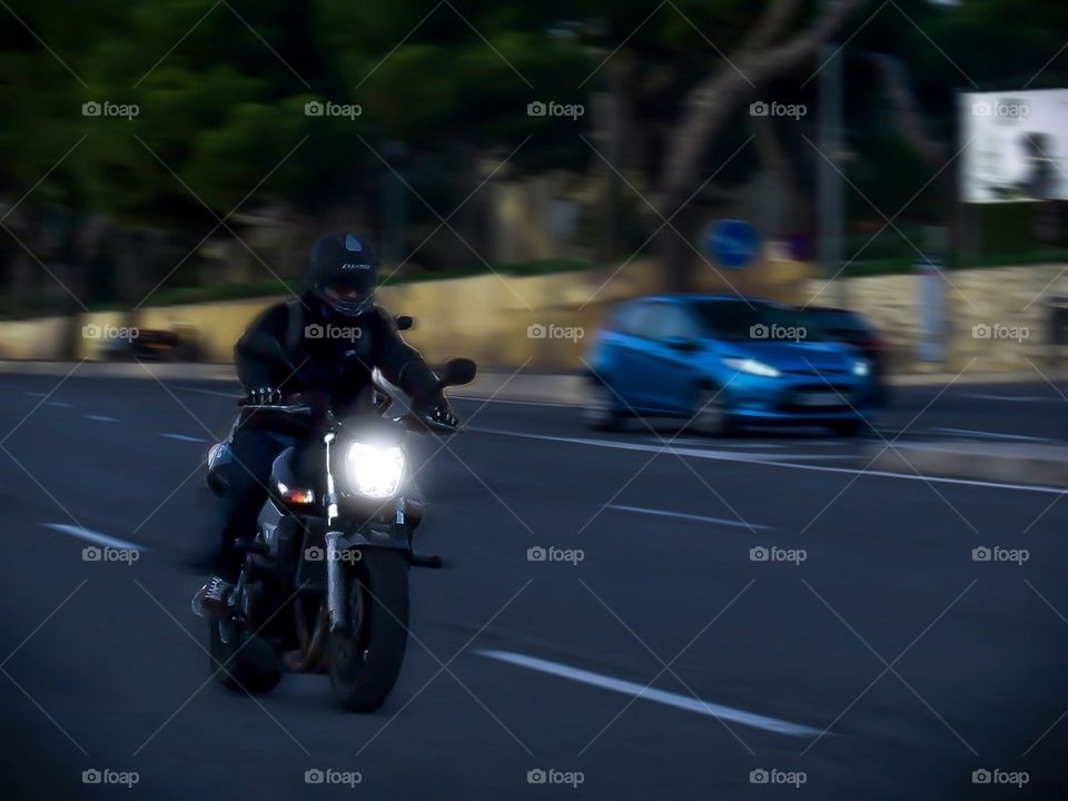 Motorbike on movement