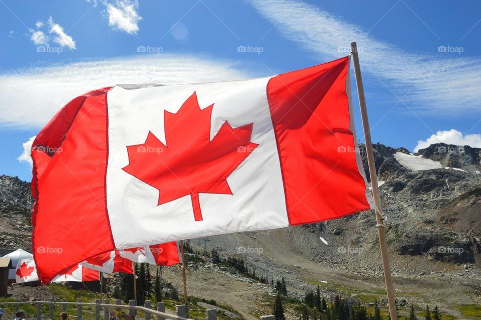 Flag Canada. Canadian made in Whistler 
