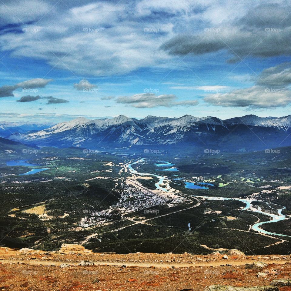 High angle view of mountain