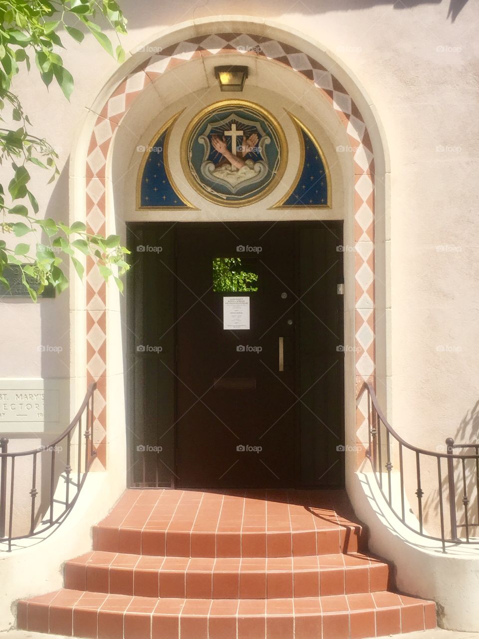 Catholic school door 