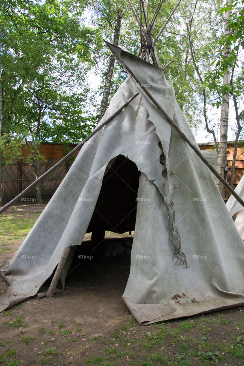 tepees at a theme park in Sweden.