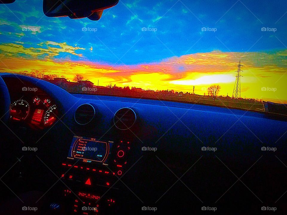 Magic sunset from my car