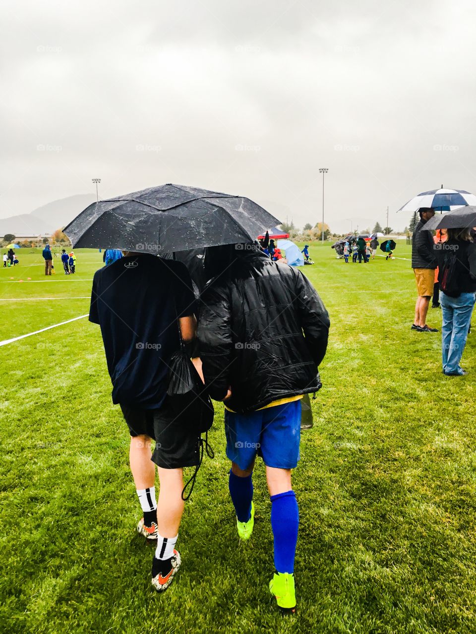 Soccer in the rain