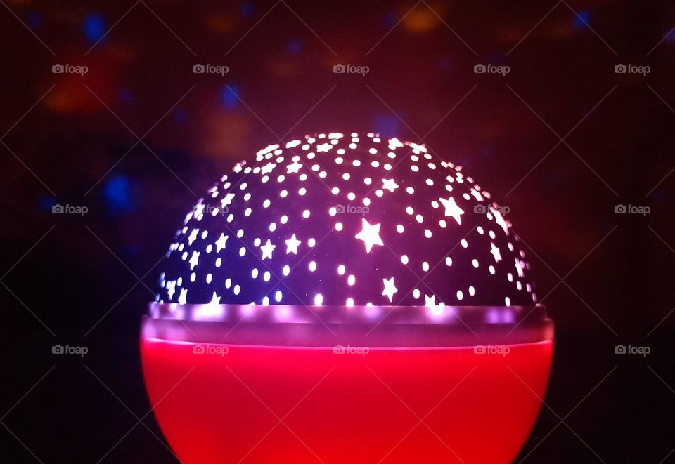 star projector with magenta atmosphere