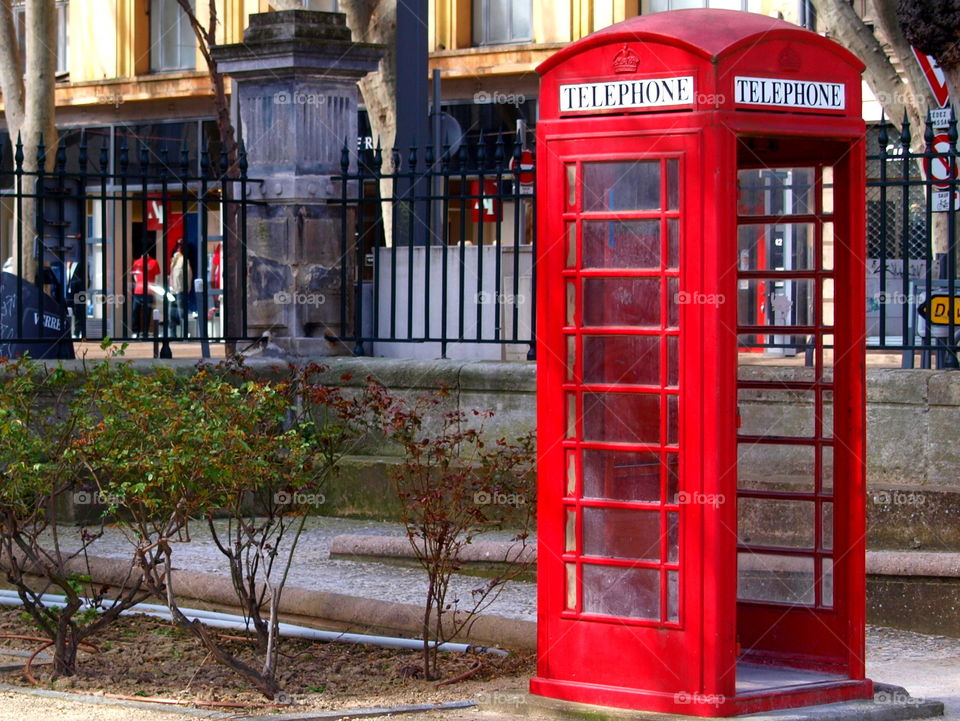 classic telephone box in Avignon France