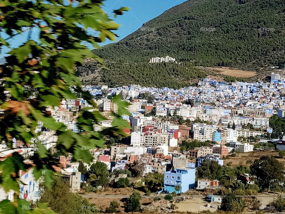 portrait of chefchaouen city in morocco