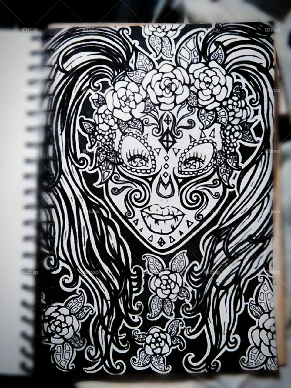 sugar skull drawling... I hope to one day make a coloring book