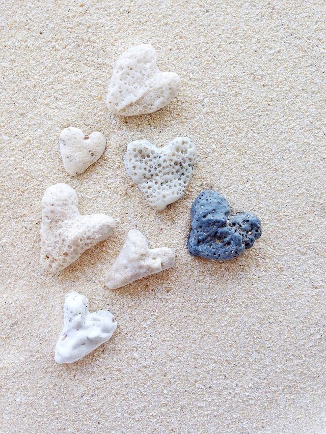 Heart Shapes on Sand