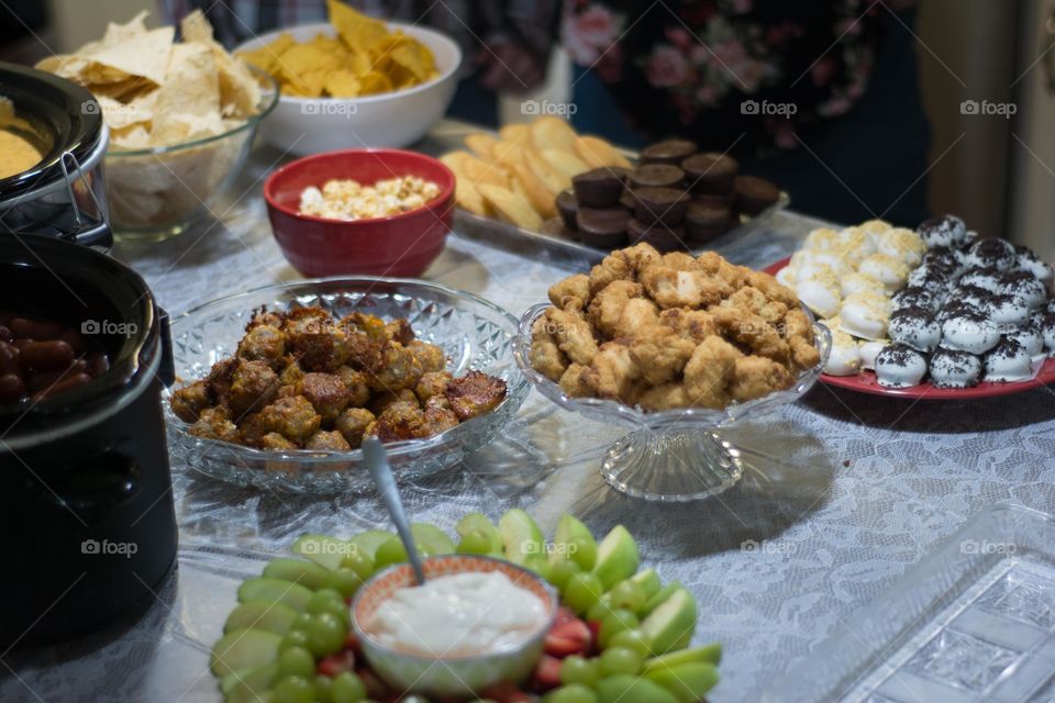 Party Table with Food