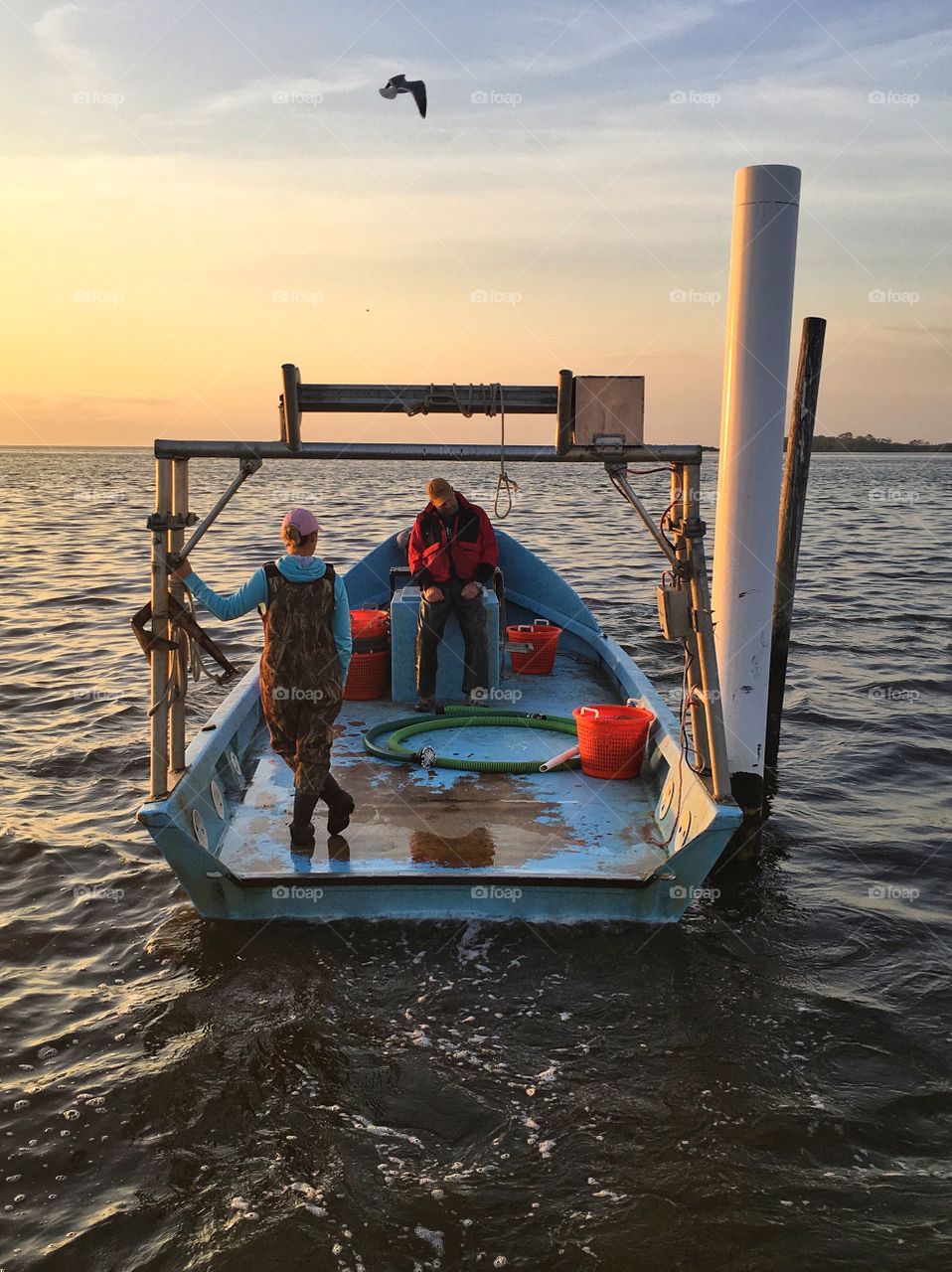 Commercial fisherman going out