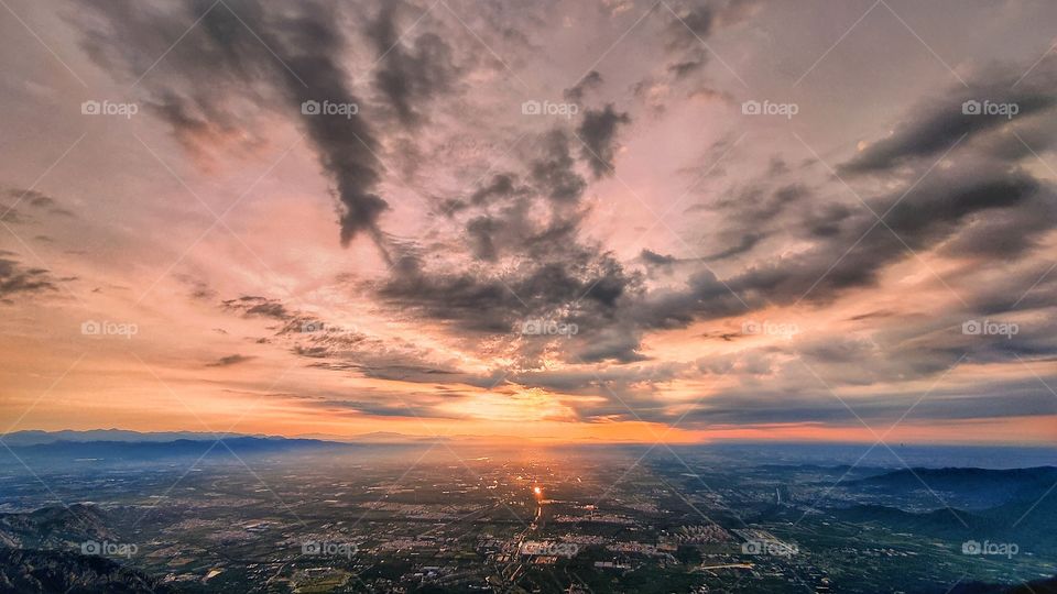 Camping outside and watching the sunrise,