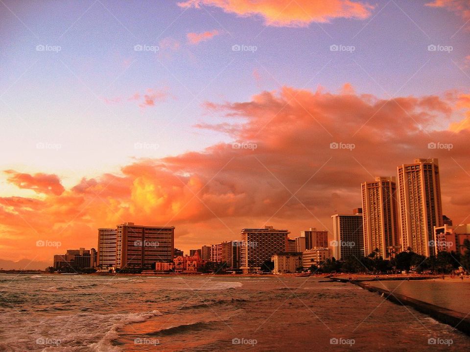 View of beach in waikiki