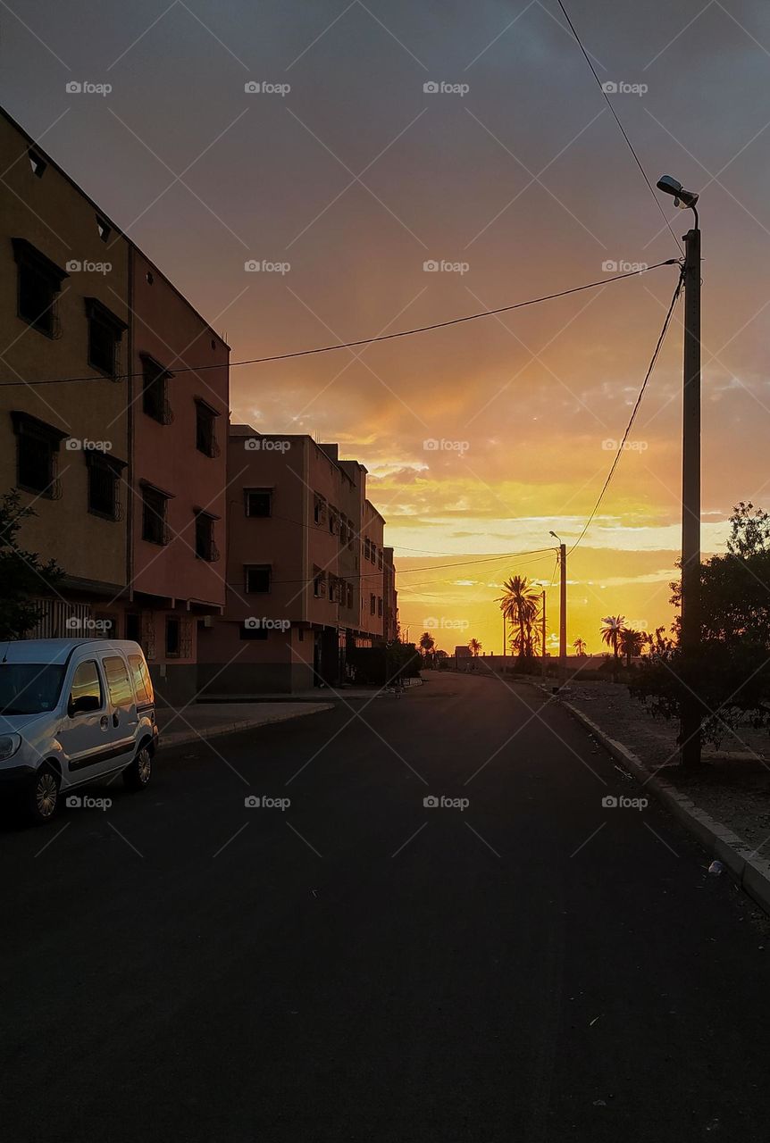 sunset from the Moroccan suburbs