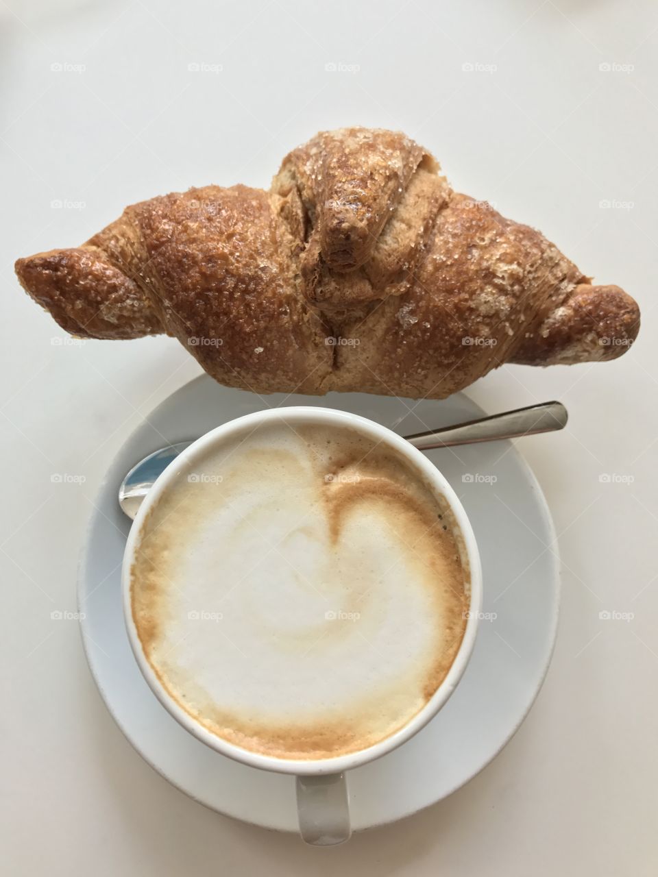 No morning without my cappuccino and croissant 