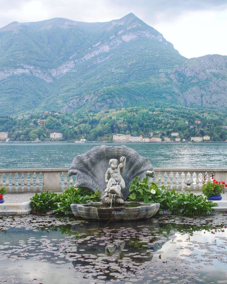 Italian Fountain in Villa Melzi, Bellagio, Lake Como, Italy