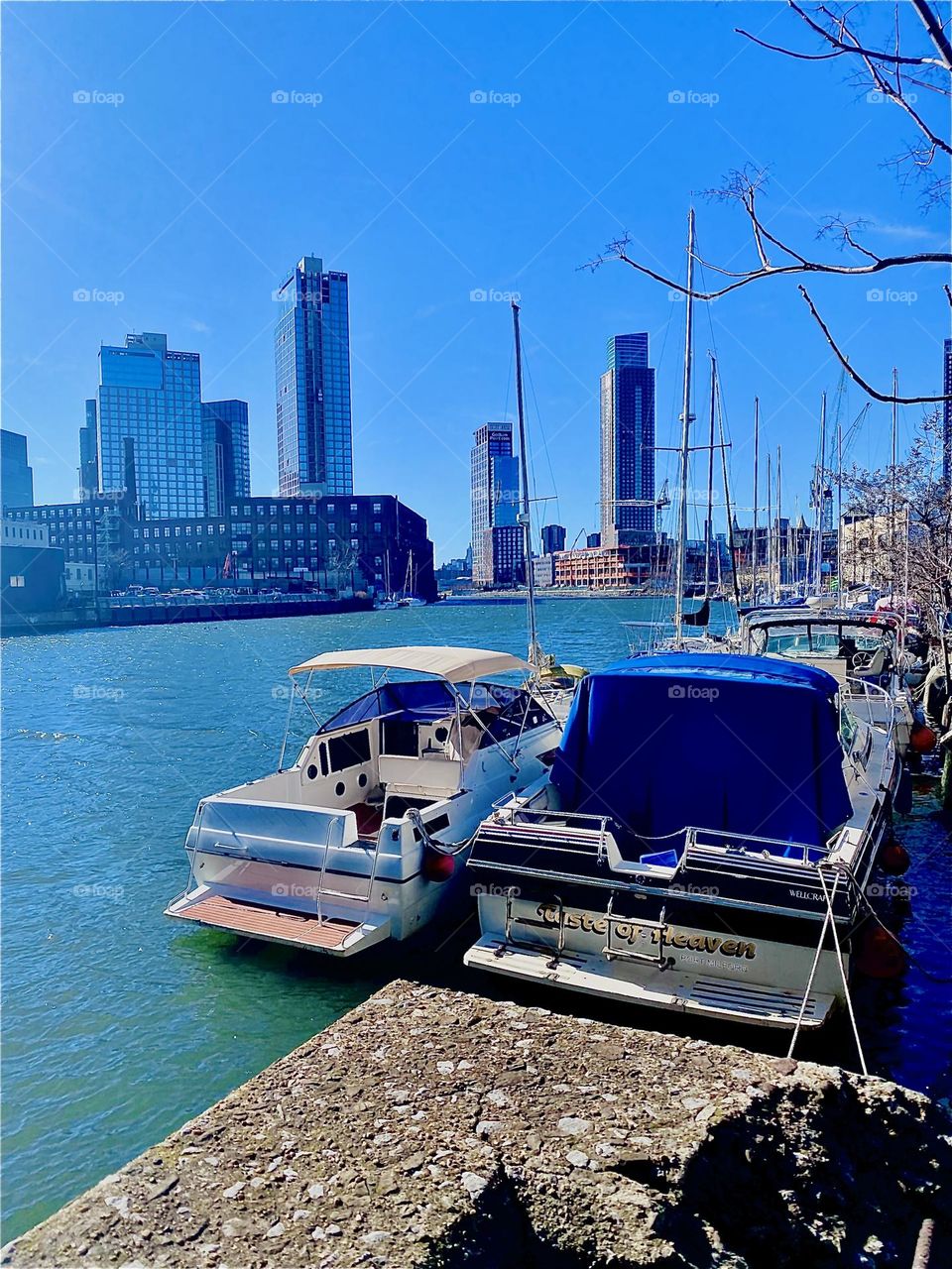 This is “Newtown Creek” on a bright beautiful sunny afternoon. The color of the “East River” is as bright and as turquoise blue as any ocean could be. 2023. Hypnotic Productions