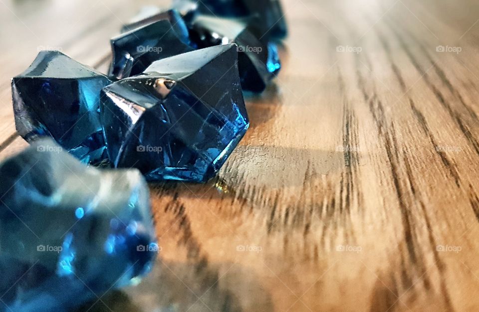 Close-up of blue gemstones