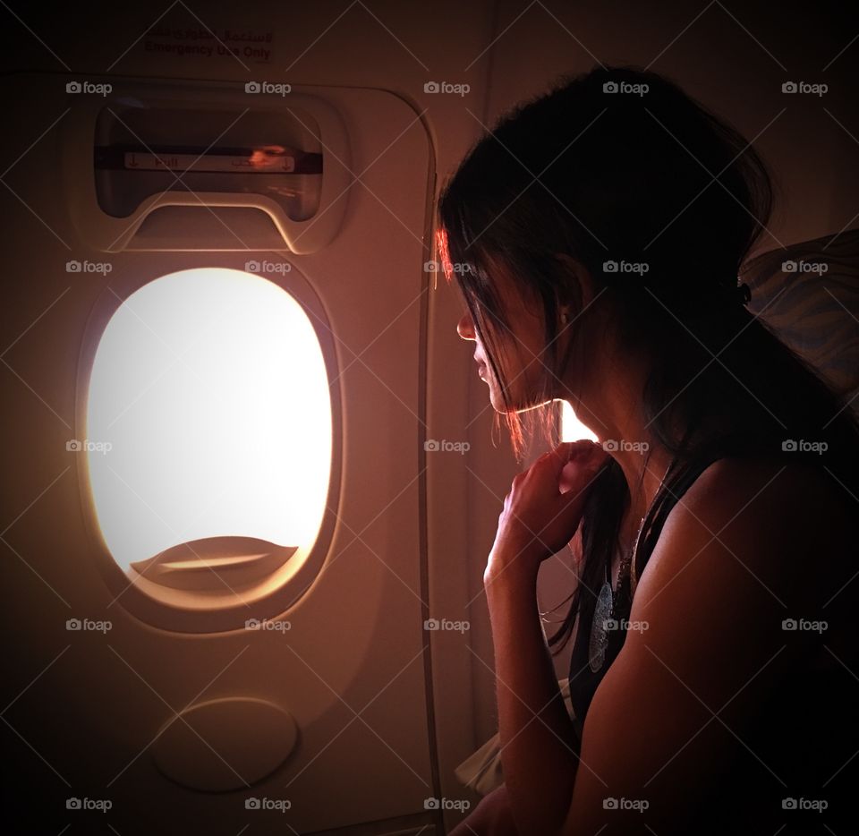 Woman in the plane