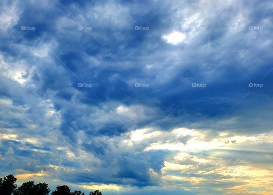 A beautiful blue clouds, and an old creek in the oldest town.