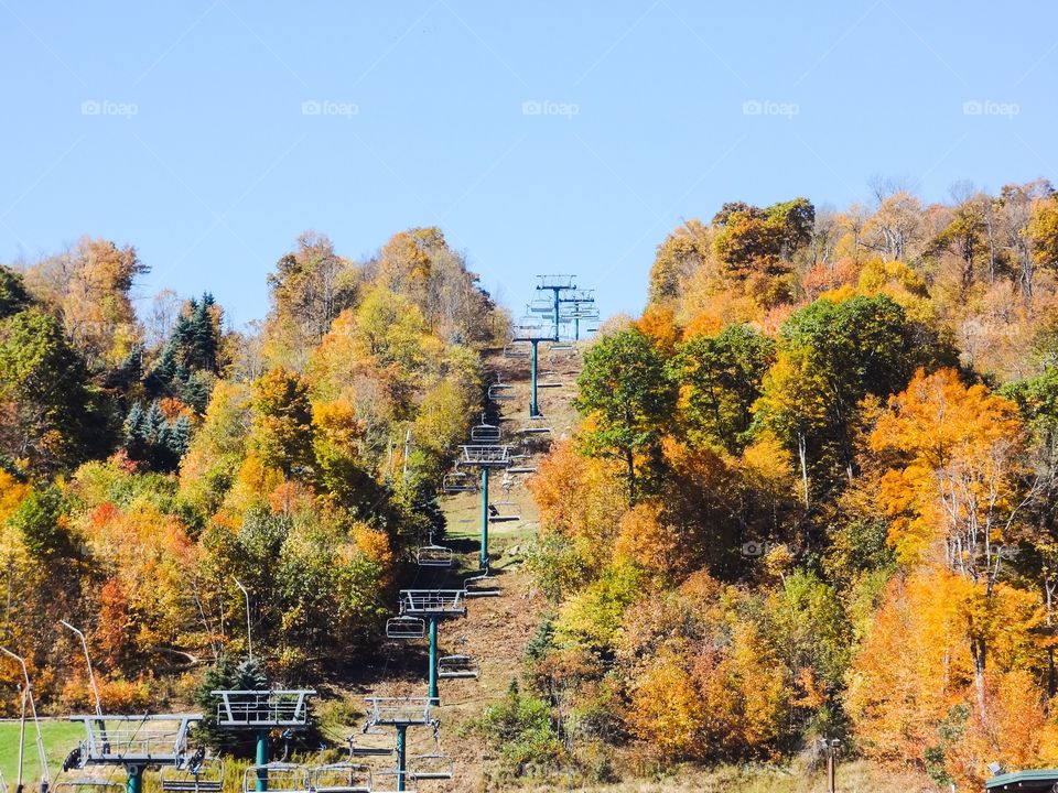 Ski Lift in Fall