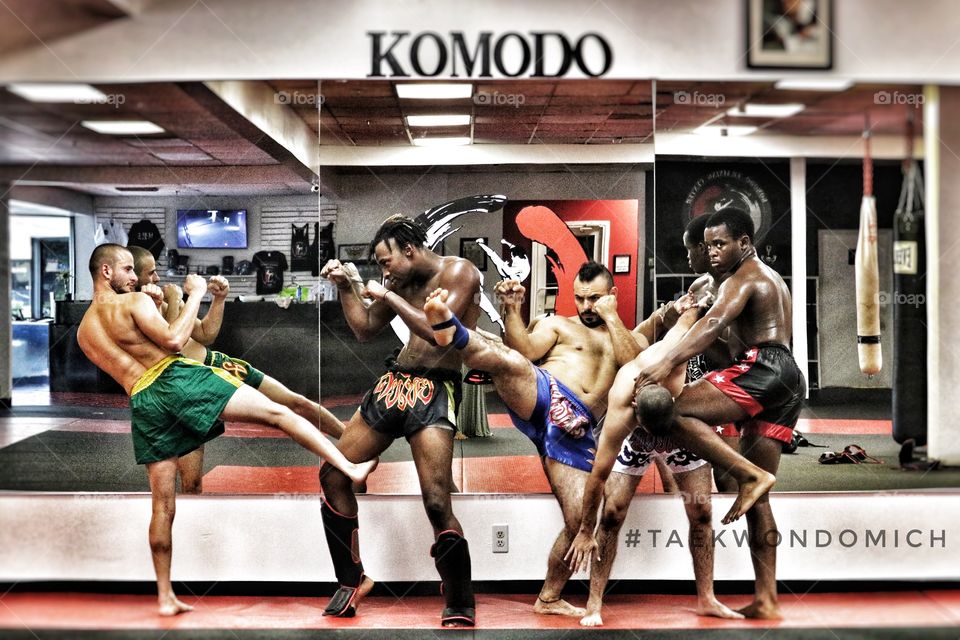 Training at Komodo Training Center lauderhill Florida. A mixed martial arts school that teaches Muay Thai, kickboxing and taekwondo. 