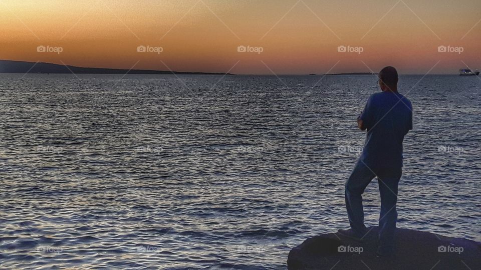 Sunset in Calasetta, Sardinia,  Italy