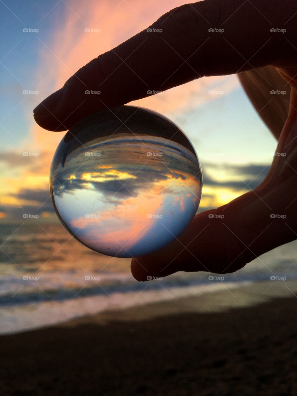 Sunset through a crystal ball 