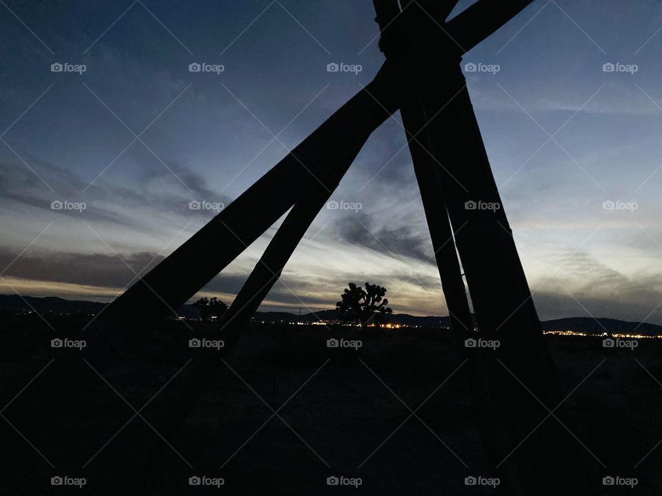 Sunset behind the teepee