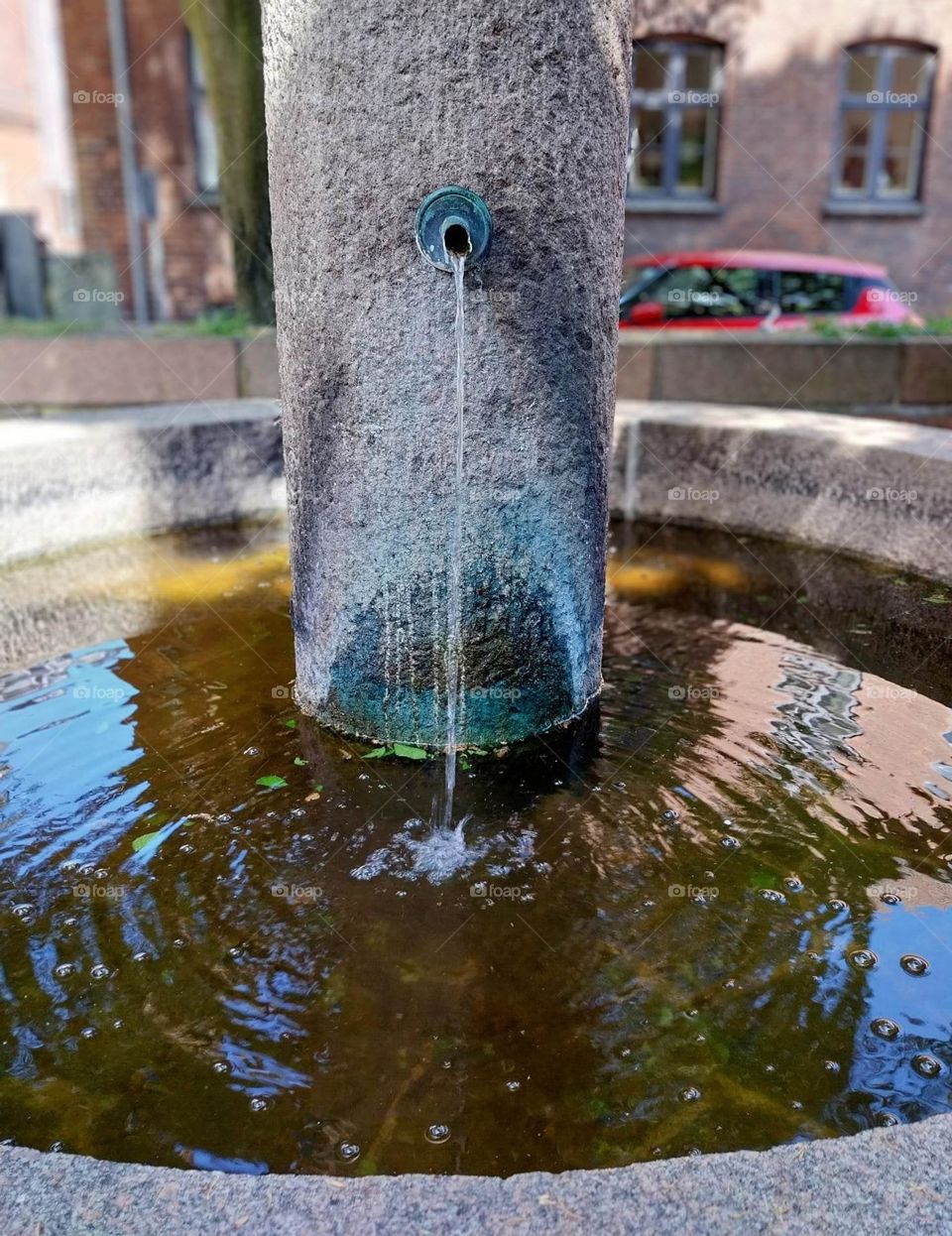 fountain by the church