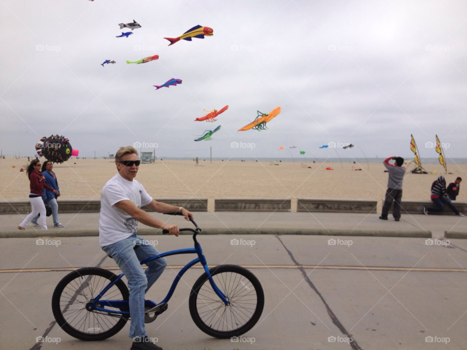 santa monica beach sky bicycle by stevehardley7