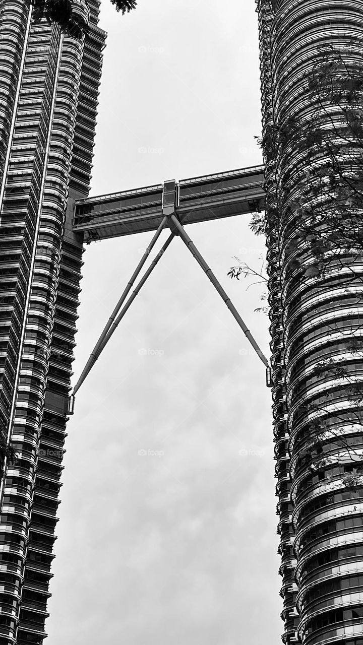 Petronas twin towers with interconnected bridge