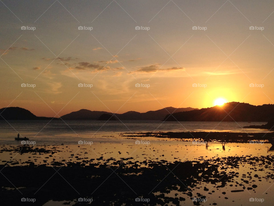 beach sky sunset thailand by ptheerak