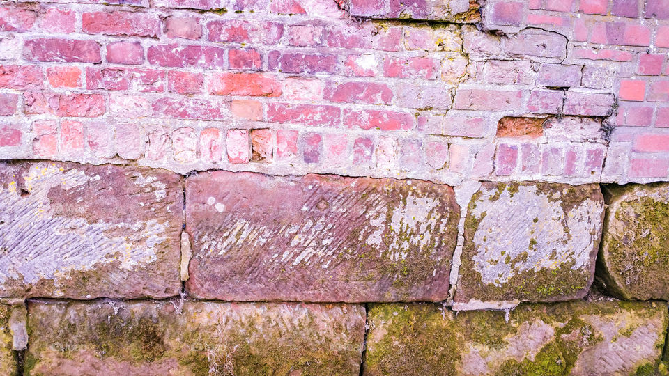 pinkish brick wall