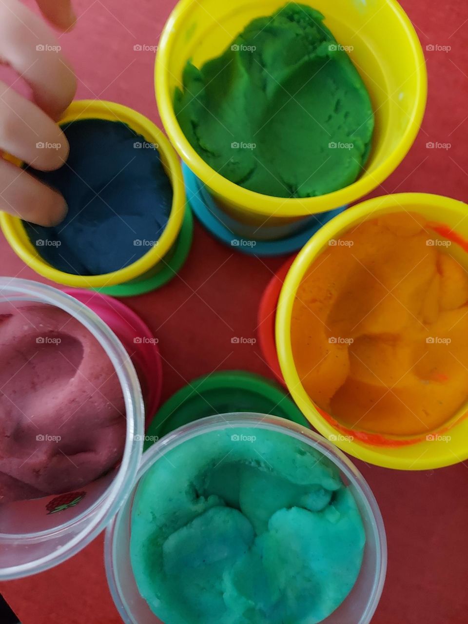 Playdough: colorful, squishy and fun.