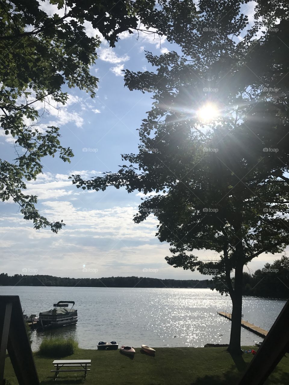 View from our cabin! Long Lake Michigan 