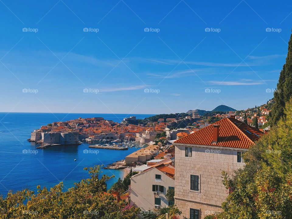 Awesome view in autumn over the croatian city Dubrovnik.