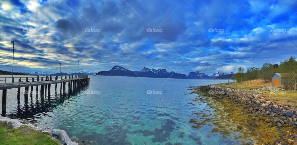 Waiting for the ferry. 
Harbour in north Norway