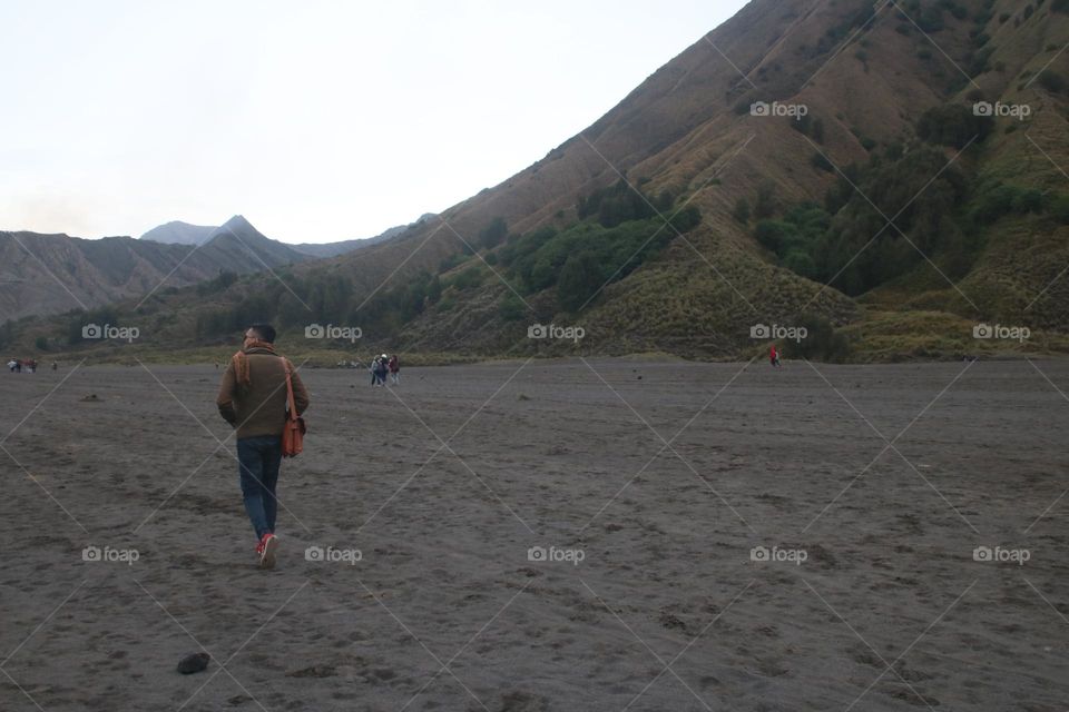 hiker in Bromo mountain