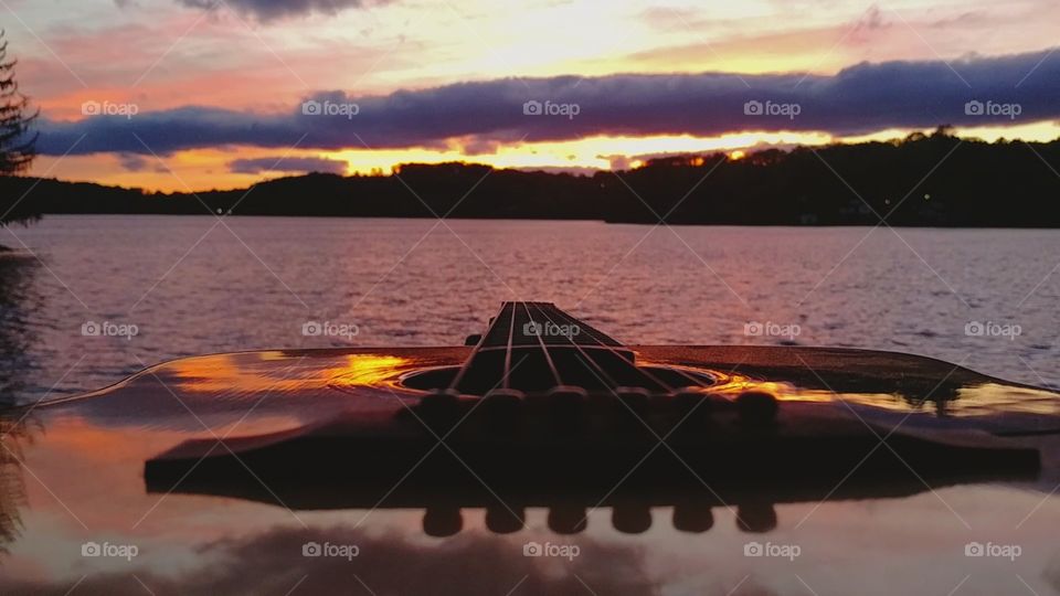 just me and my guitar on the lake in New Jersey