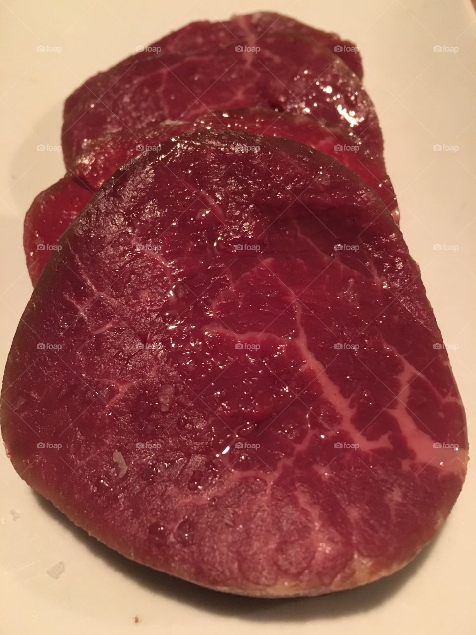 Sliced fillet steak