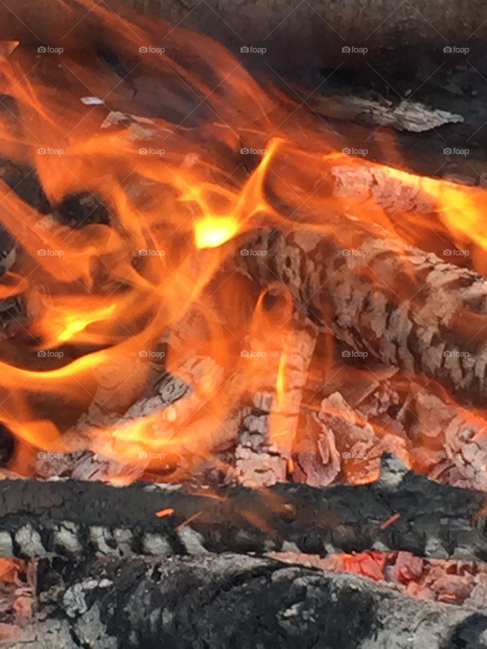 Close up of a fire we enjoyed in the backyard