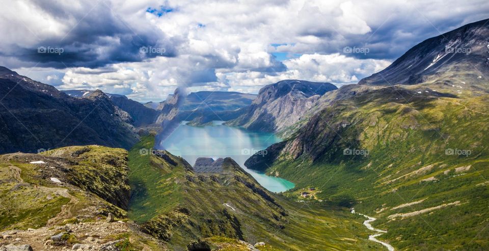 Beautiful mountain and lake scenery