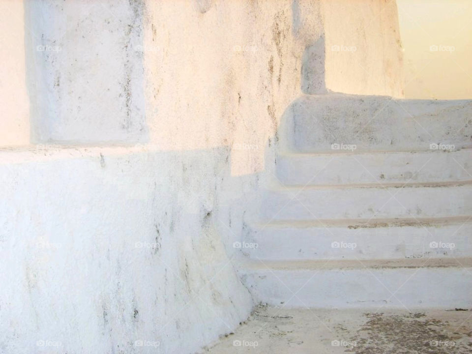 white wall house stairs by merethe