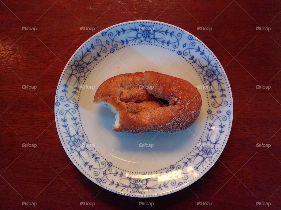 donut bite on the plate