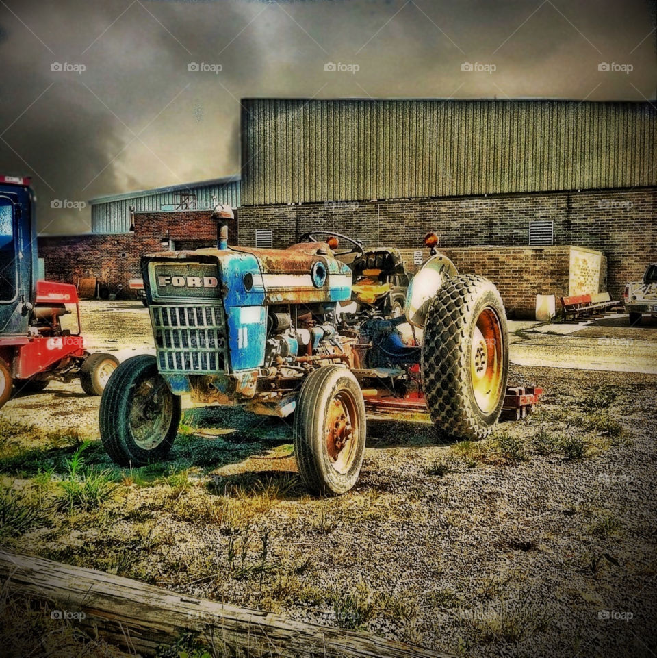 Old Ford tractor used to drag the infield of the baseball fields..