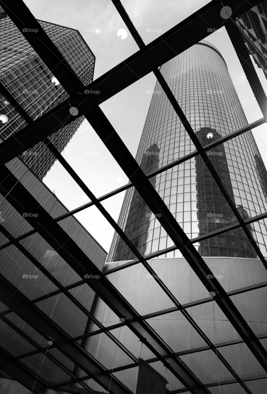 A view from the inside of the Renaissance Centre in downtown Detroit Michigan, USA 🇺🇸