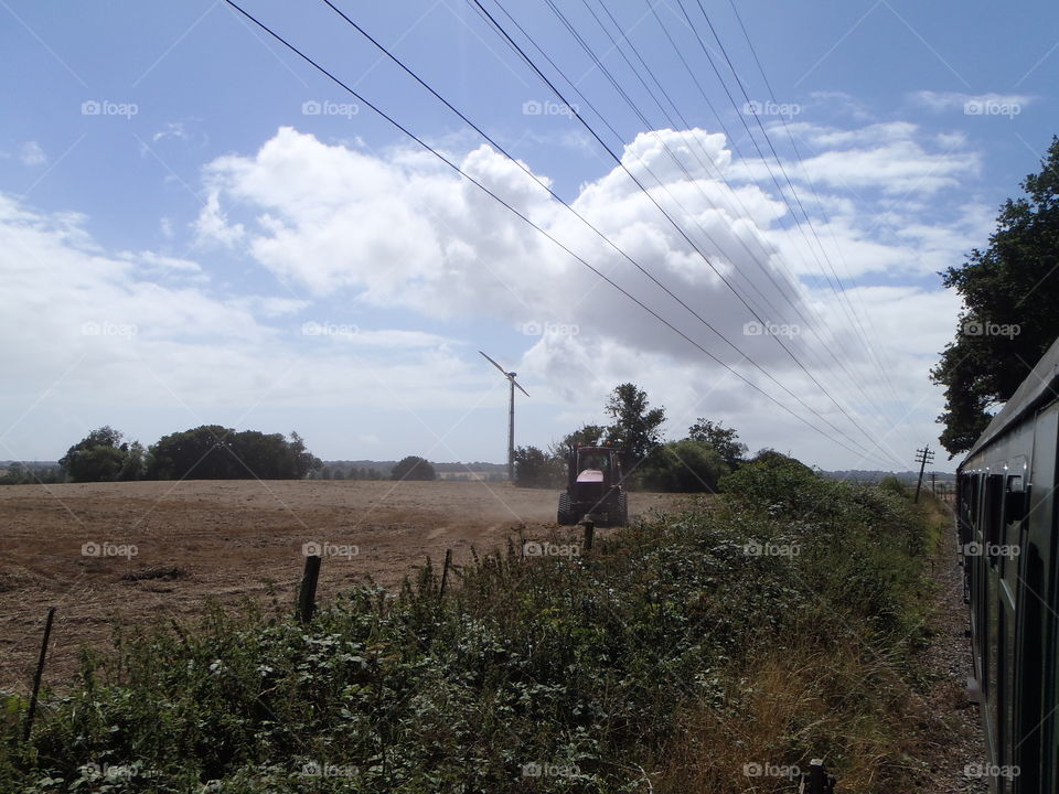 Out from a steam train 