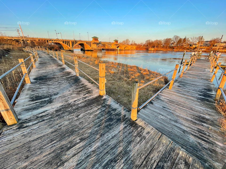 Golden hour by the riverside 