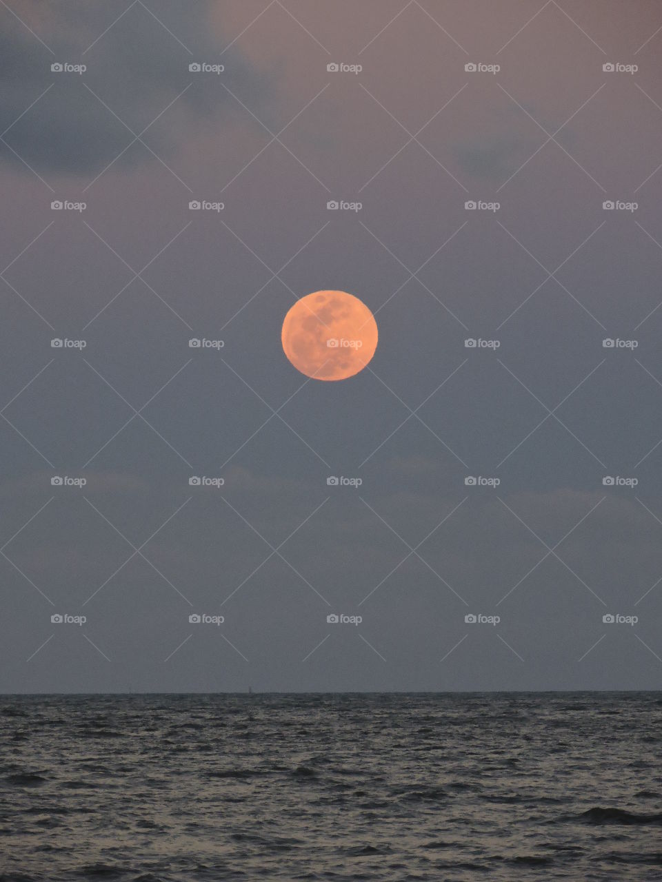 full moon at the beach